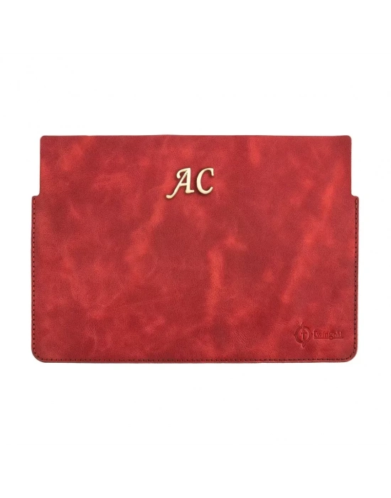 İsme Özel Macbook Kılıfı - %100 Rainbow Deri - ET02002 - Kırmızı