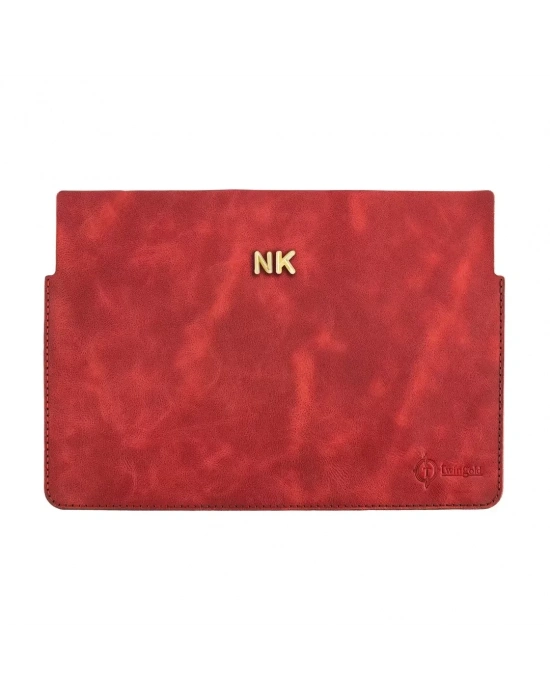 İsme Özel Macbook Kılıfı - %100 Rainbow Deri - ET02002 - Kırmızı