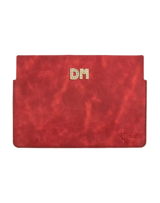 İsme Özel Macbook Kılıfı - %100 Rainbow Deri - ET02002 - Kırmızı