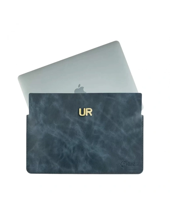 İsme Özel Macbook Kılıfı - %100 Rainbow Deri - ET02002 - Lacivert