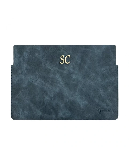 İsme Özel Macbook Kılıfı - %100 Rainbow Deri - ET02002 - Lacivert