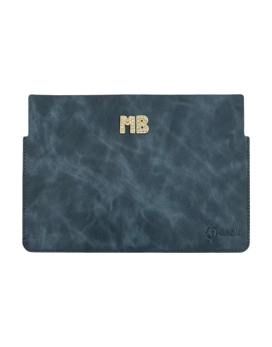 İsme Özel Macbook Kılıfı - %100 Rainbow Deri - ET02002 - Lacivert