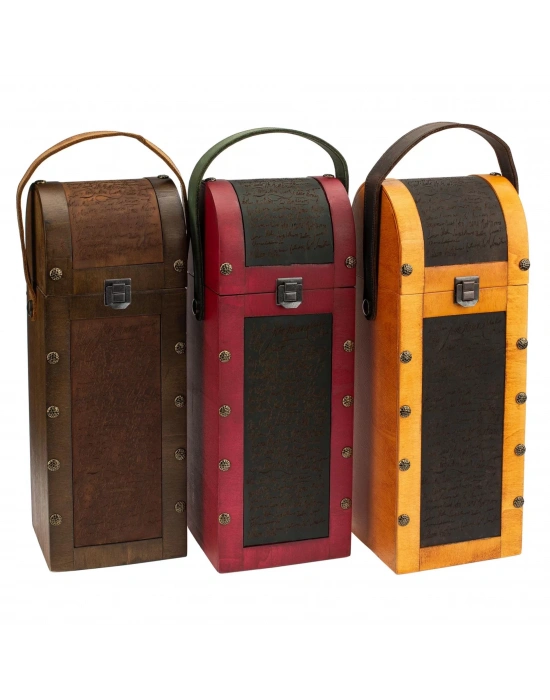 İsme Özel Oval Kapaklı Tekli Şaraplık - HH06004 - Bordo