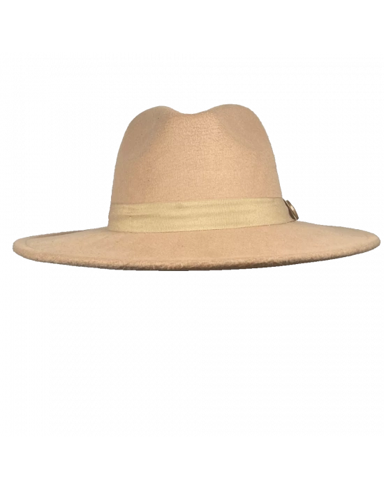 İsme Özel Panama Fötr Şapka - AB01004 - Açık Kahverengi