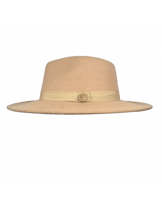 İsme Özel Panama Fötr Şapka - AB01004 - Açık Kahverengi