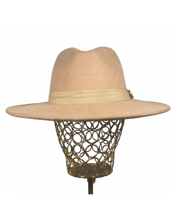 İsme Özel Panama Fötr Şapka - AB01004 - Açık Kahverengi