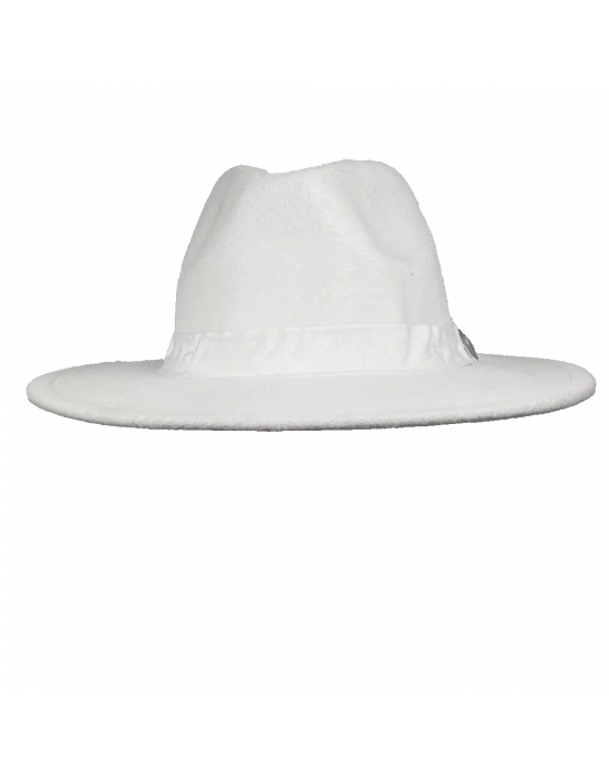 İsme Özel Panama Fötr Şapka - AB01004 - Beyaz