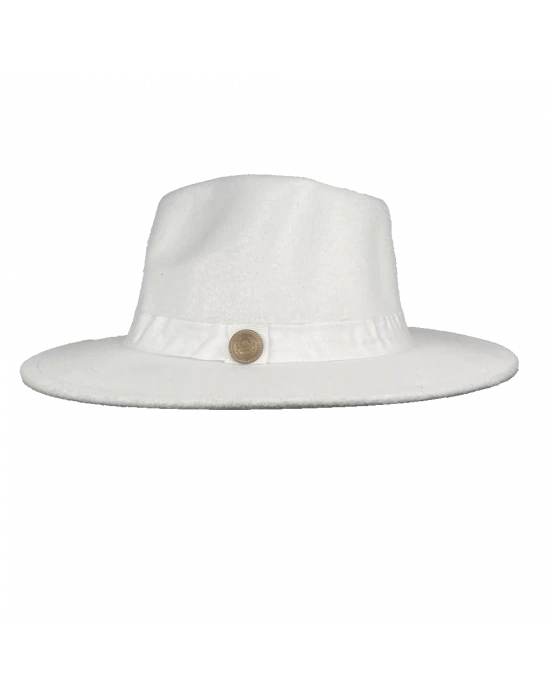 İsme Özel Panama Fötr Şapka - AB01004 - Beyaz