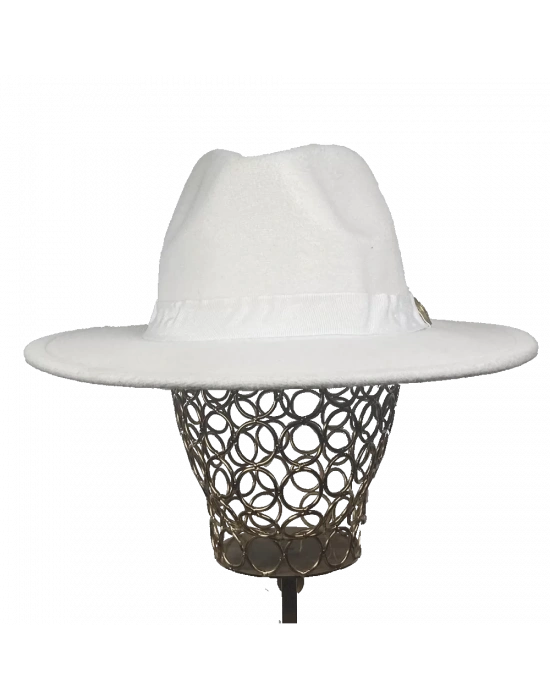 İsme Özel Panama Fötr Şapka - AB01004 - Beyaz