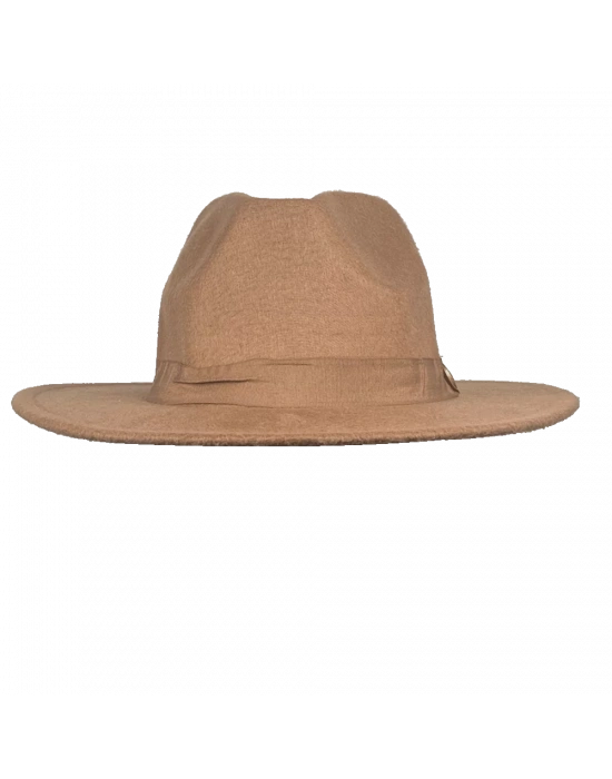 İsme Özel Panama Fötr Şapka - AB01004 - Camel