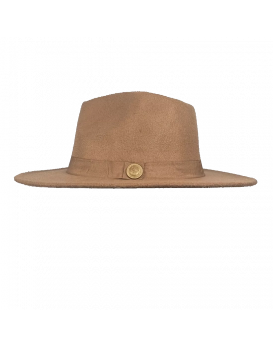 İsme Özel Panama Fötr Şapka - AB01004 - Camel