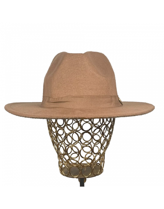 İsme Özel Panama Fötr Şapka - AB01004 - Camel