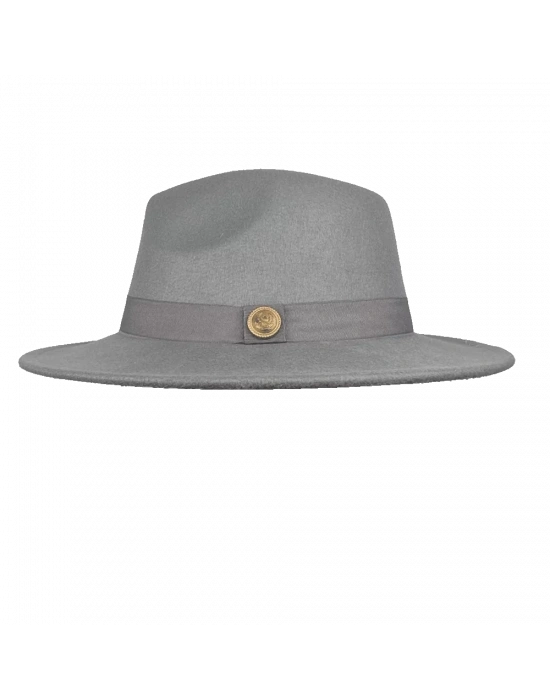İsme Özel Panama Fötr Şapka - AB01004 - Gri