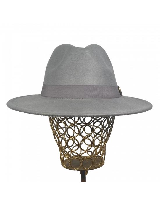 İsme Özel Panama Fötr Şapka - AB01004 - Gri