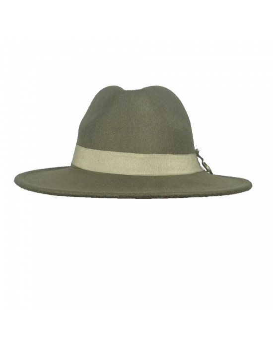 İsme Özel Panama Fötr Şapka - AB01004 - Haki
