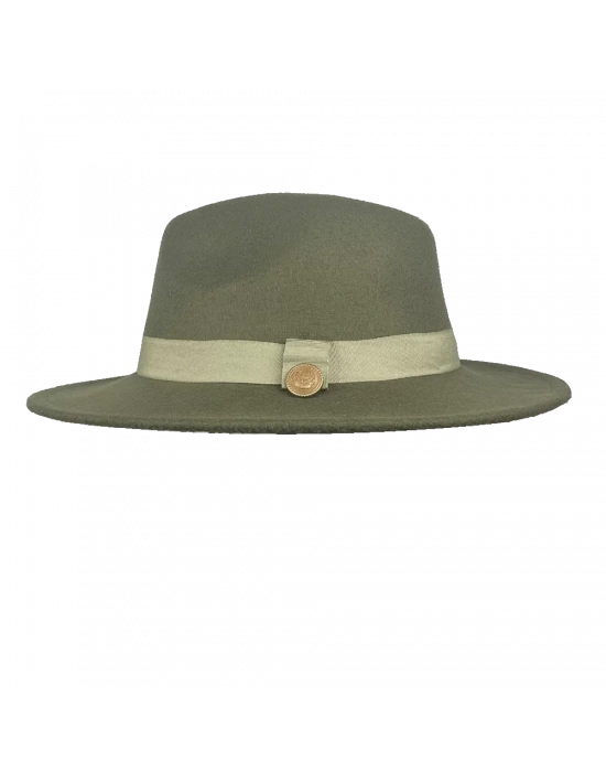 İsme Özel Panama Fötr Şapka - AB01004 - Haki