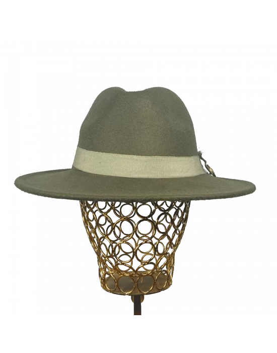 İsme Özel Panama Fötr Şapka - AB01004 - Haki