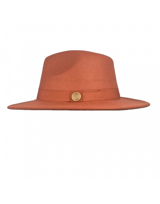 İsme Özel Panama Fötr Şapka - AB01004 - Kiremit