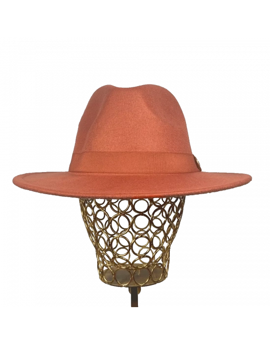 İsme Özel Panama Fötr Şapka - AB01004 - Kiremit