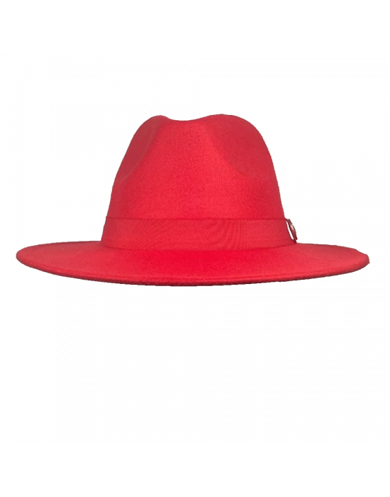 İsme Özel Panama Fötr Şapka - AB01004 - Kırmızı