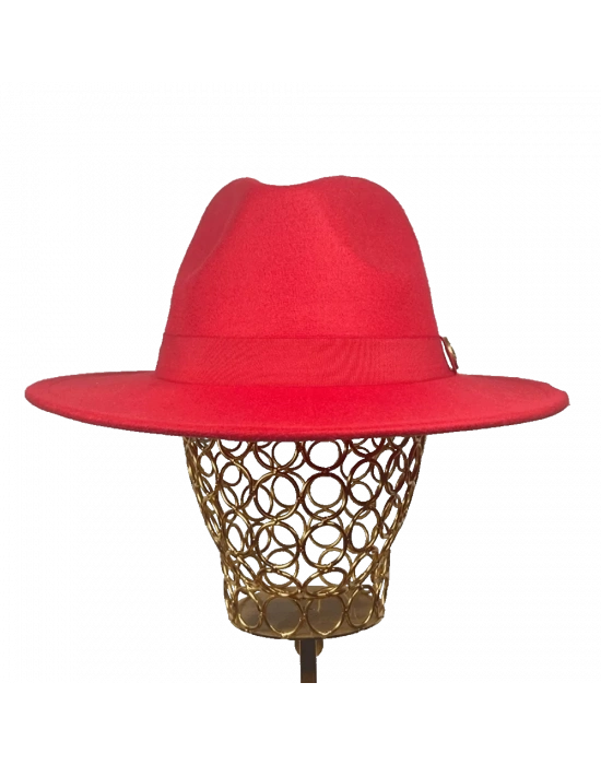İsme Özel Panama Fötr Şapka - AB01004 - Kırmızı