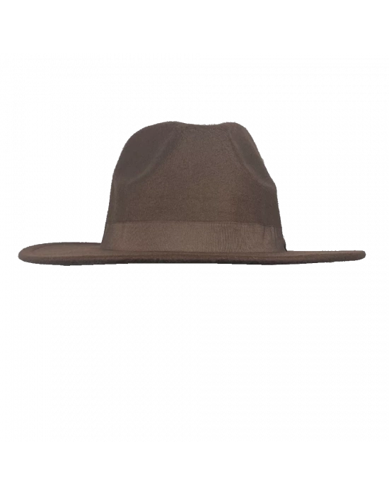 İsme Özel Panama Fötr Şapka - AB01004 - Koyu Kahverengi