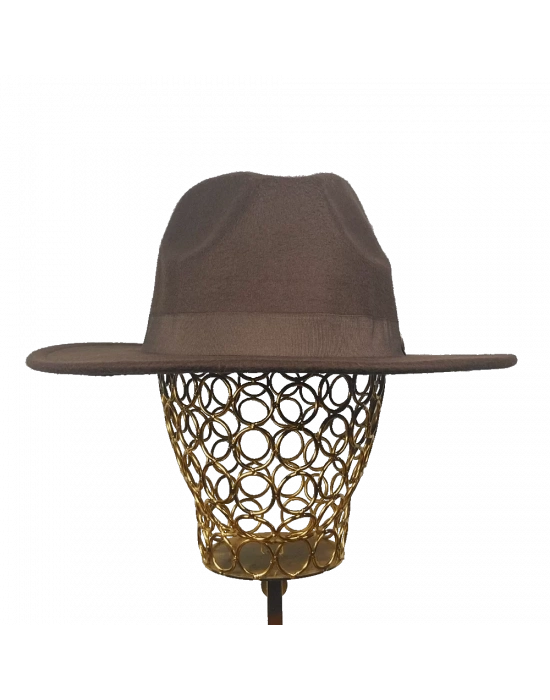 İsme Özel Panama Fötr Şapka - AB01004 - Koyu Kahverengi