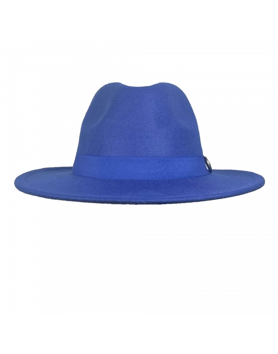 İsme Özel Panama Fötr Şapka - AB01004 - Saks Mavisi