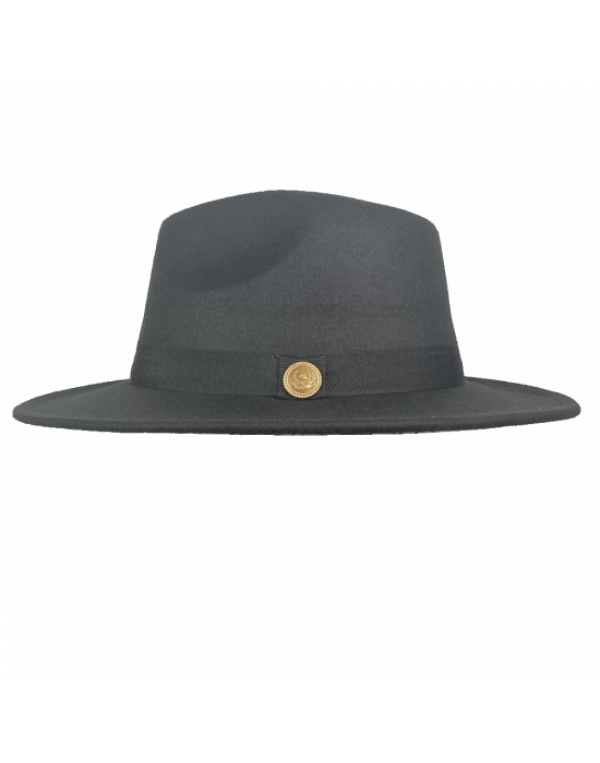 İsme Özel Panama Fötr Şapka - AB01004 - Siyah