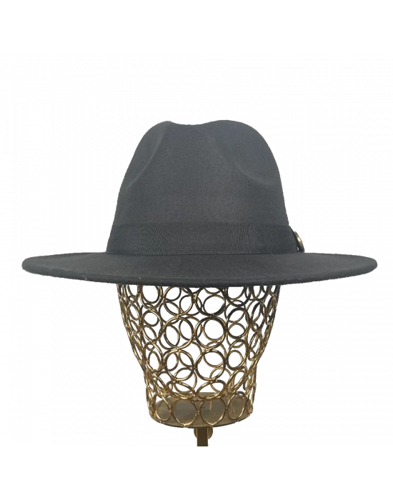 İsme Özel Panama Fötr Şapka - AB01004 - Siyah