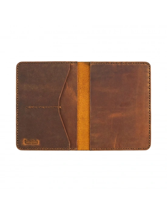 İsme Özel Pasaport Kılıfı - %100 Crazy Deri - AK02002 - Taba