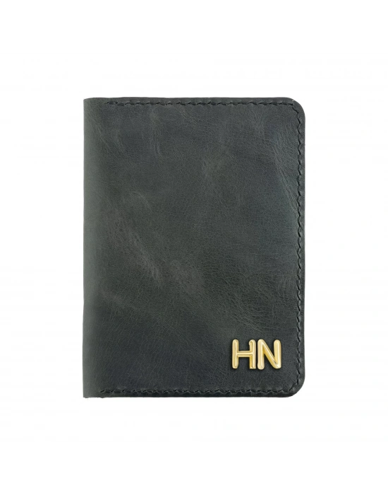 İsme Özel Pasaport Kılıfı - %100 Rainbow Deri - AK02003 - Antrasit