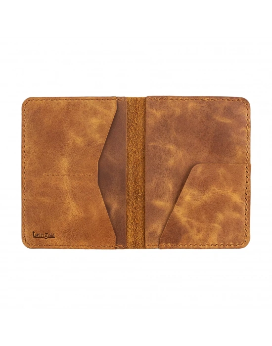 İsme Özel Pasaport Kılıfı - %100 Rainbow Deri - AK02003 - Camel