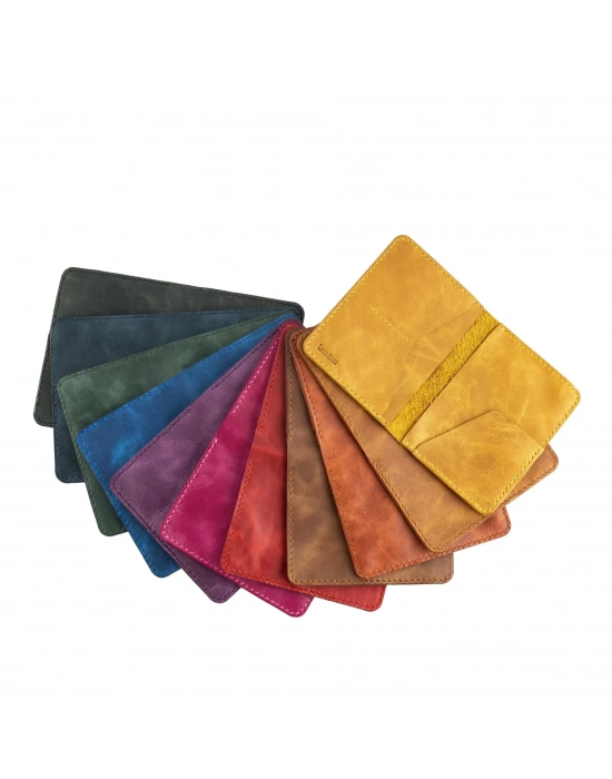 İsme Özel Pasaport Kılıfı - %100 Rainbow Deri - AK02003 - Camel