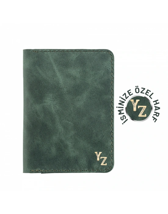 İsme Özel Pasaport Kılıfı - %100 Rainbow Deri - AK02003 - Haki