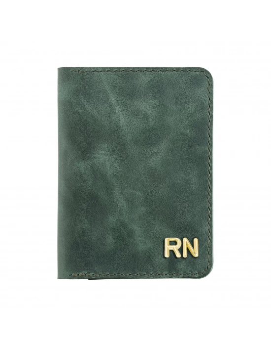 İsme Özel Pasaport Kılıfı - %100 Rainbow Deri - AK02003 - Haki