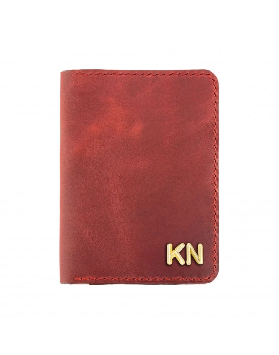 İsme Özel Pasaport Kılıfı - %100 Rainbow Deri - AK02003 - Kırmızı