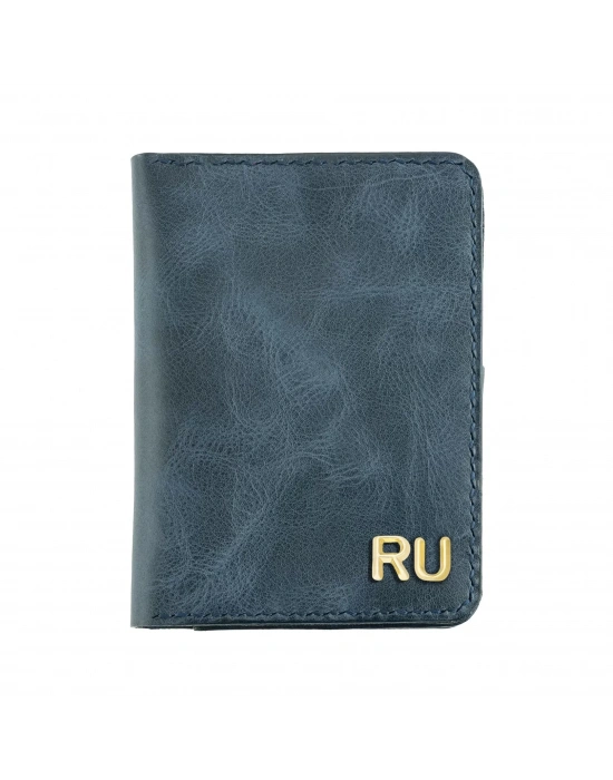 İsme Özel Pasaport Kılıfı - %100 Rainbow Deri - AK02003 - Lacivert