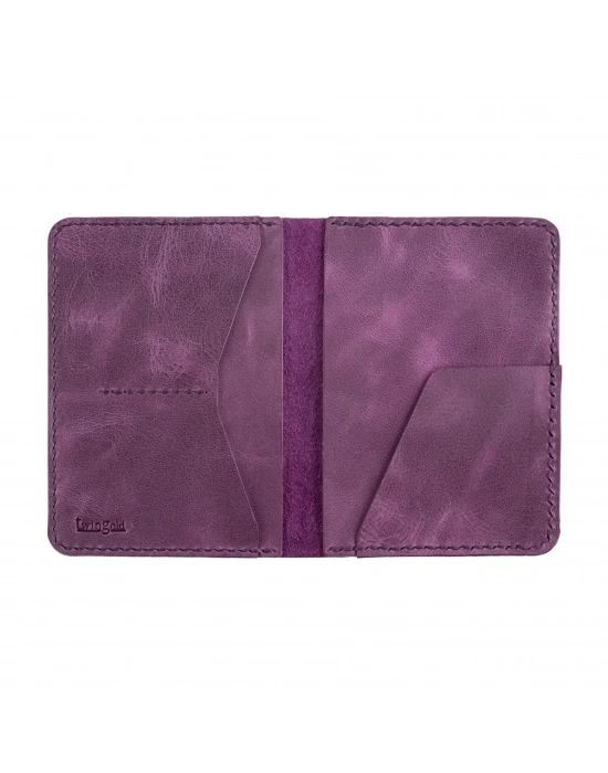 İsme Özel Pasaport Kılıfı - %100 Rainbow Deri - AK02003 - Mor