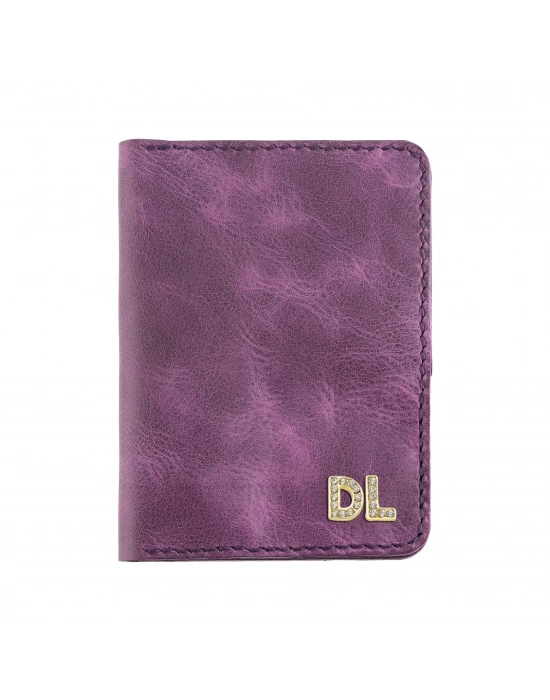 İsme Özel Pasaport Kılıfı - %100 Rainbow Deri - AK02003 - Mor