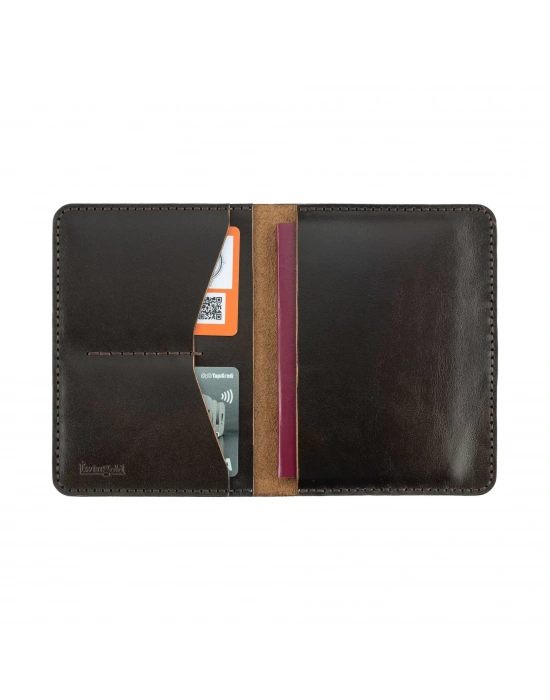 İsme Özel Pasaport Kılıfı - %100 Tiesto Deri - AK02001 - Koyu Kahverengi