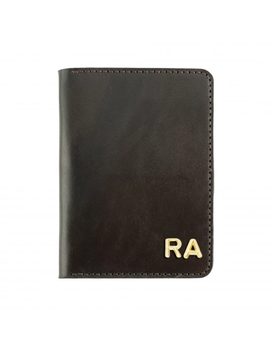 İsme Özel Pasaport Kılıfı - %100 Tiesto Deri - AK02001 - Koyu Kahverengi