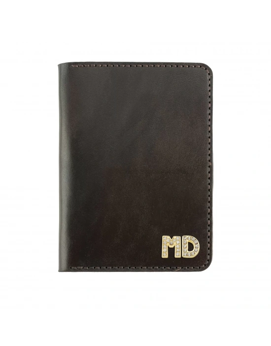 İsme Özel Pasaport Kılıfı - %100 Tiesto Deri - AK02001 - Koyu Kahverengi