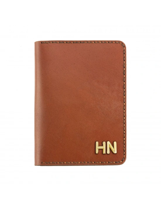 İsme Özel Pasaport Kılıfı - %100 Tiesto Deri - AK02001 - Tobacco