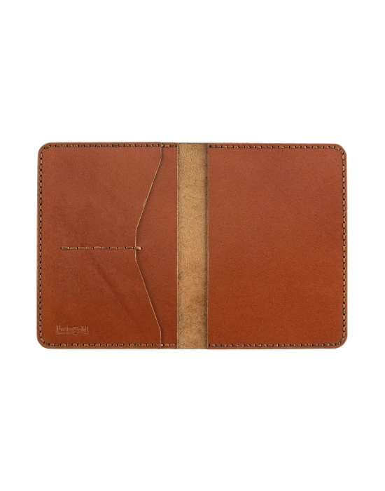 İsme Özel Pasaport Kılıfı - %100 Tiesto Deri - AK02001 - Tobacco