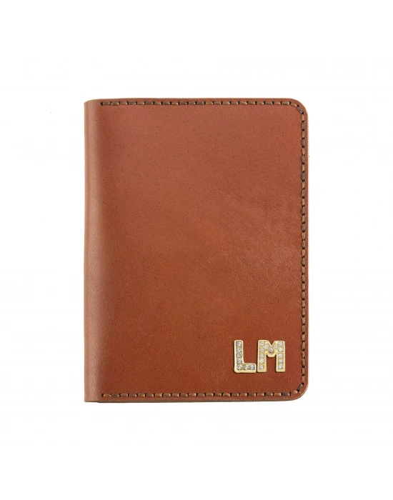 İsme Özel Pasaport Kılıfı - %100 Tiesto Deri - AK02001 - Tobacco