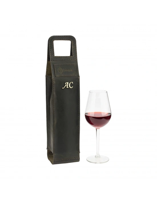 İsme Özel Şaraplık - %100 Deri - HH06003 - Haki