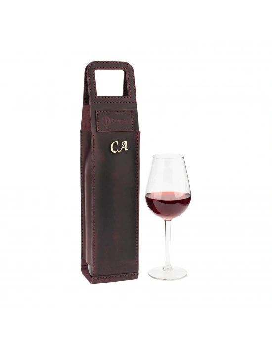 İsme Özel Şaraplık - %100 Deri - HH06003 - Mor