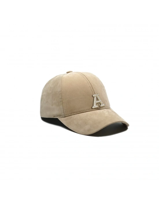 İsme Özel Süet Kep Şapka - AB01013 - Bej