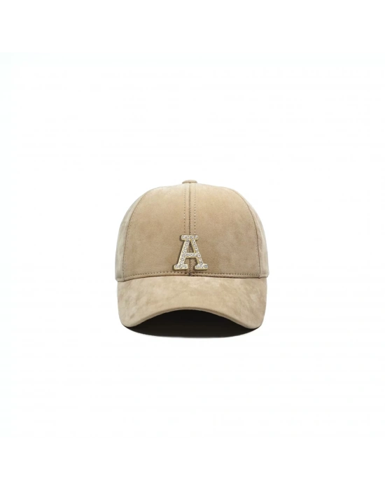 İsme Özel Süet Kep Şapka - AB01013 - Bej